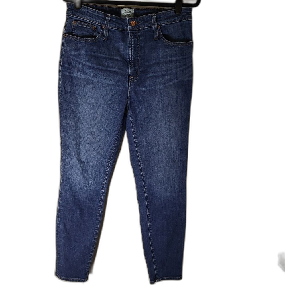 J. Crew Women's Dark Blue Curvy Toothpick  Ankle Jeans - 31